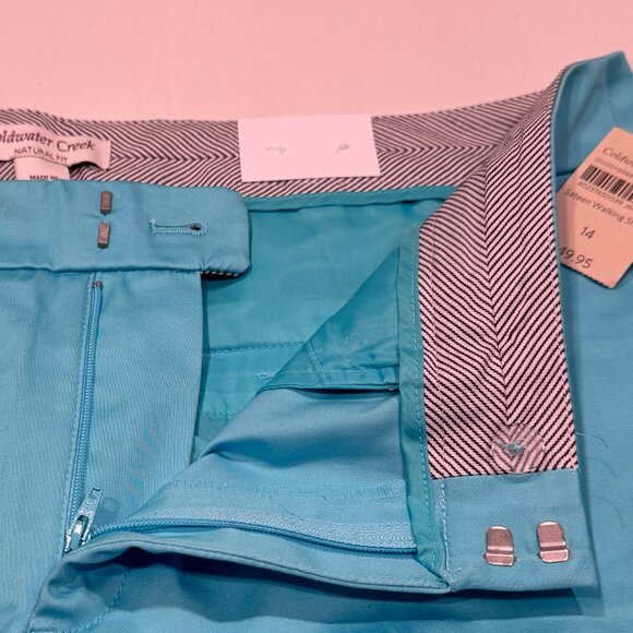 Turquoise Coldwater Creek Sateen Walking Shorts, Sz 14 - Picture 6 of 6